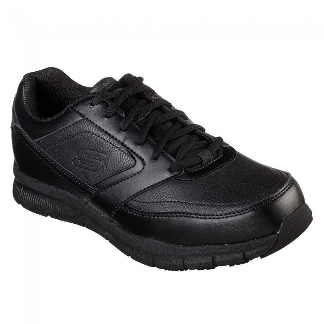 Skechers Lace Up Athletic W/ Sr Outsole ΜΑΥΡΟ